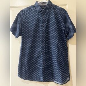 Ted Baker Navy Geometric Button Down Shirt